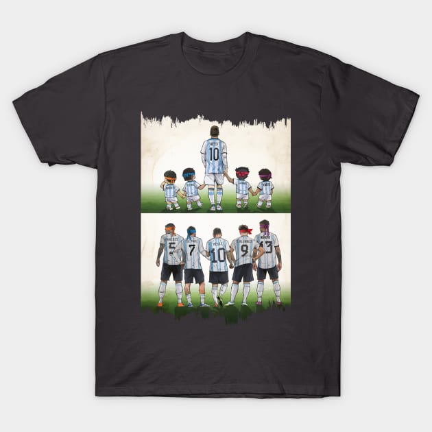 Messi and the team Argentina Champion T-Shirt by LustraOneOne